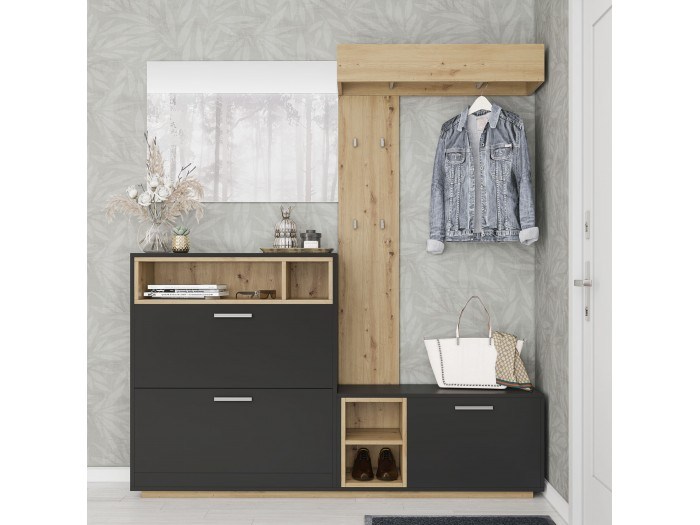 Портманто ХАЙДИ (дъб артизан/антрацит)